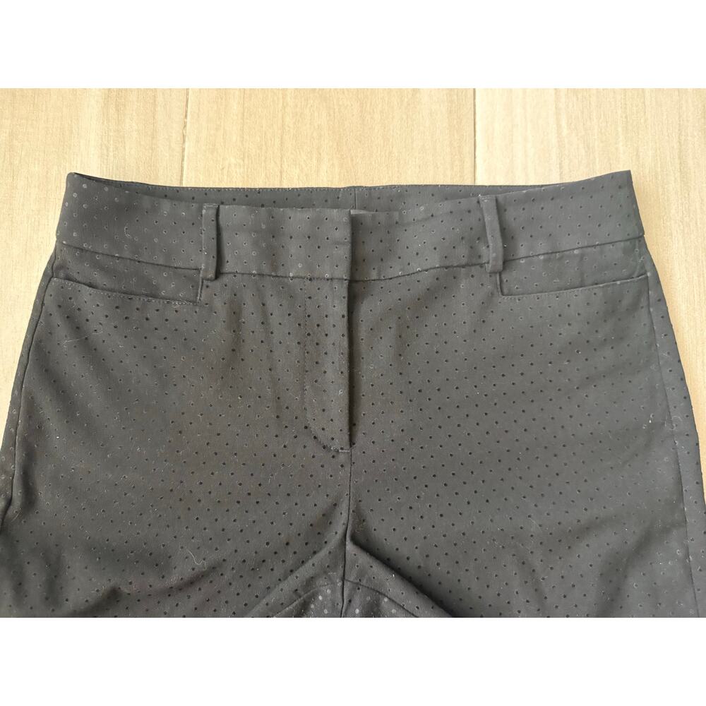 Loft Black Textured Polka Dot Ankle Pants Size 10 - Picture 5 of 10